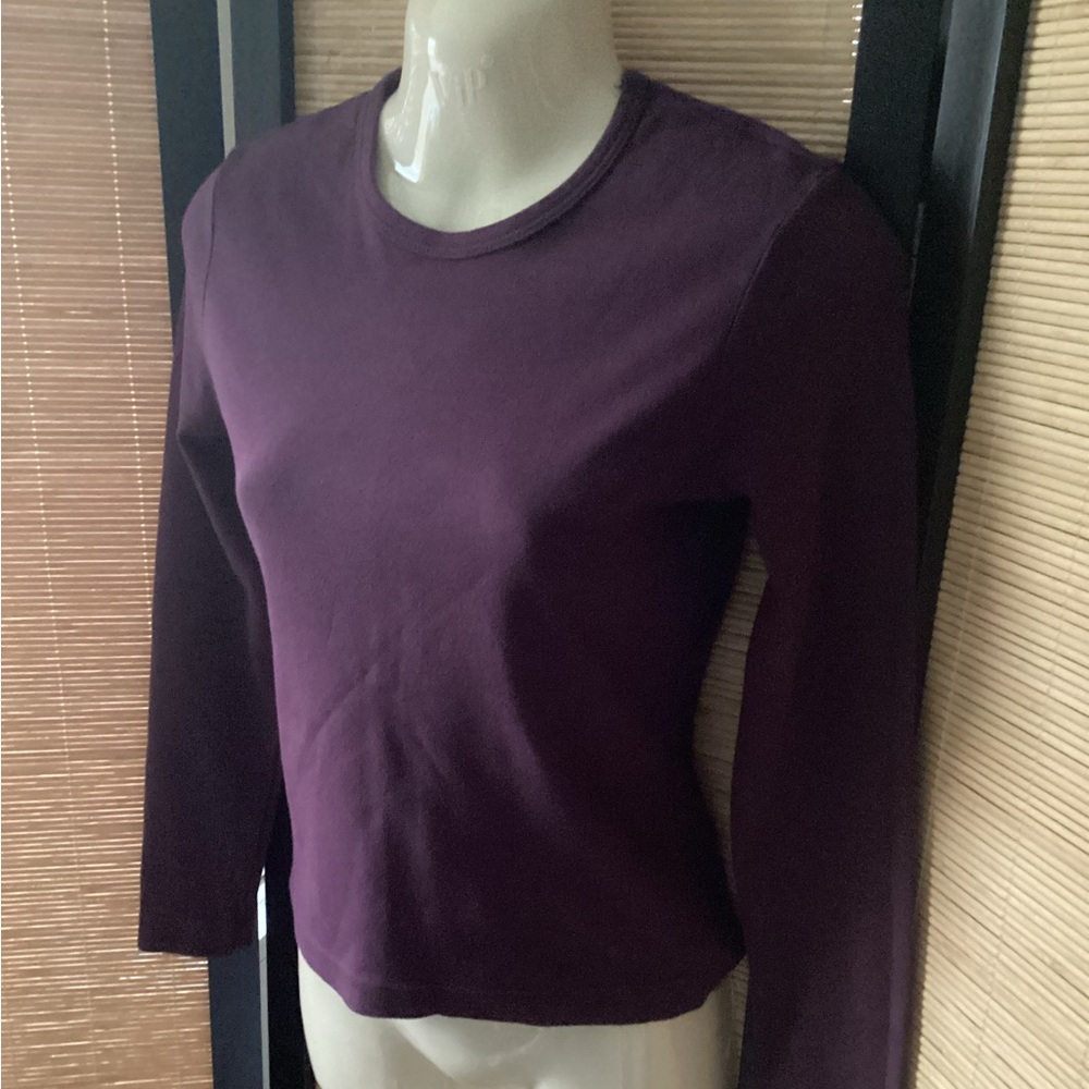 Vintage Y2K Weavers Girl Cropped Long Sleeve Tee Sz S EUC purple - Picture 3 of 10